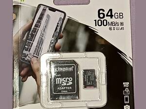 Kingston 64GB microSDXC UHS-I U1 V10 A1 Canvas Select Plus. Оригинал! Новая!