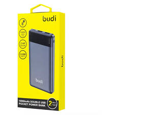 Карманный внешний аккумулятор Budi с двойным USB-портом, 10000 мАч