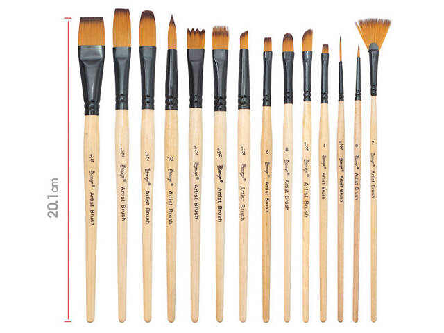 Кисти художественные. Подарочный набор (14 шт) с чехлом - Фото 2