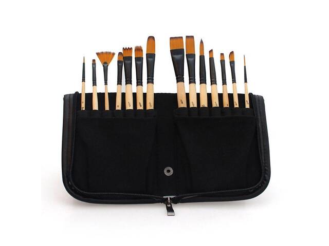Кисти художественные. Подарочный набор (14 шт) с чехлом - Фото 3