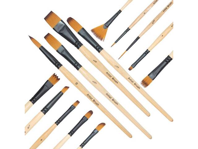 Кисти художественные. Подарочный набор (14 шт) с чехлом - Фото 5