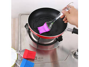 Кисточка кондитерская силиконовая для выпечки маленькая 17 см Фиолетовый