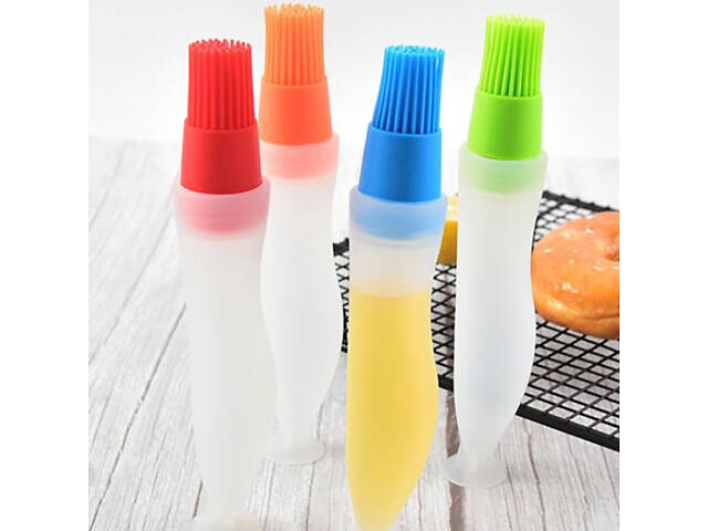 Пензлик кондитерський силіконовий з ємністю для олії маслянка з дозатором 17 см - Фото 8