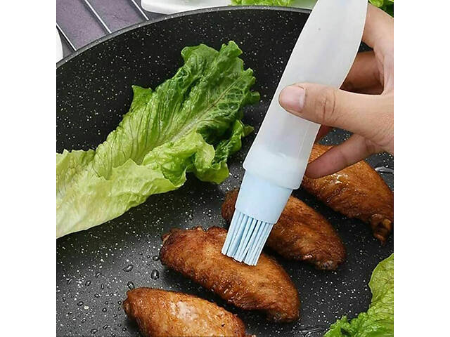 Пензлик кондитерський силіконовий з ємністю для олії маслянка з дозатором 17 см - Фото 6