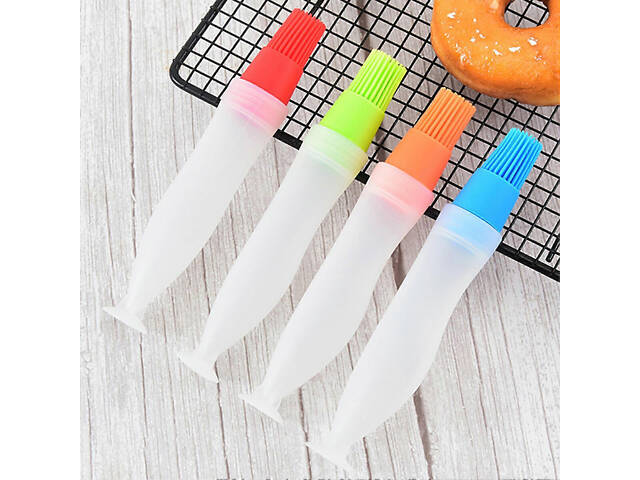 Пензлик кондитерський силіконовий з ємністю для олії маслянка з дозатором 17 см - Фото 7