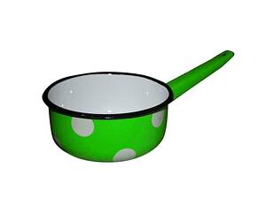 Ковш эмалированный без кр. 1,5л/4 Белый горох (зеленый) (I21082/4) ТМ IDILIA