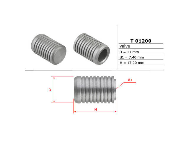 Клапан насоса ГУР T-01200 FORD Focus II 04-11, Focus I 98-04, C-MAX 02-10; FIAT Doblo 00-13, Scudo 07-16, Ducato 02-06;