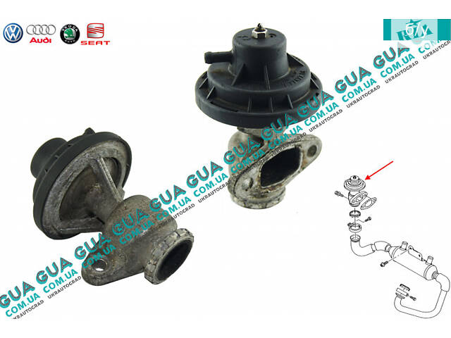 Клапан возврата ОГ / Клапан рециркуляции выхлопных газов / Клапан EGR / ЕГР 038131501AG VW / ВОЛЬКС ВАГЕН CADDY III 2004