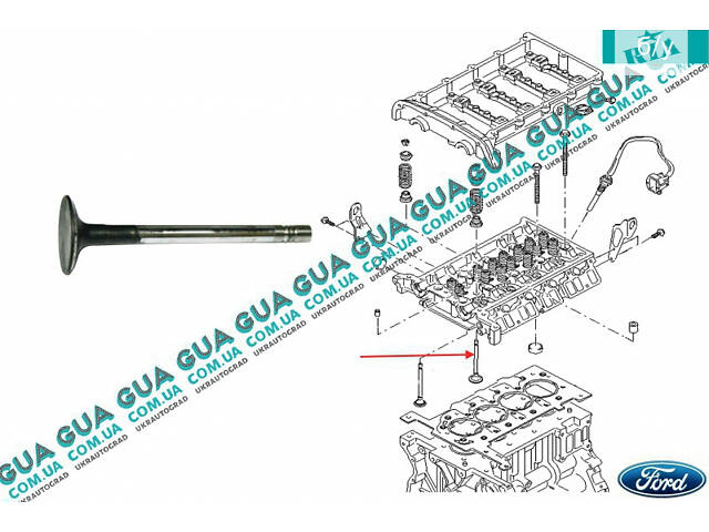Клапан випускний (27.8x122.2x7) 1305906 Ford/ФОРД TRANSIT 2000-2006/ТРАНЗИТ 00-06