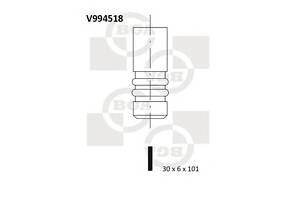 Клапан выпускной для моделей: CADILLAC (BLS), OPEL (VECTRA,VECTRA,VECTRA,ASTRA,ASTRA,ASTRA,ZAFIRA,ASTRA,SPEEDSTER,ASTR