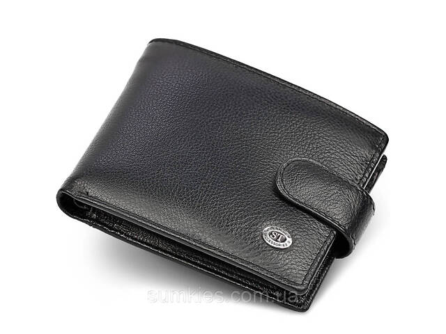 Класичне чоловіче портмоне з натуральної шкіри ST Leather ST102 Чорний - Фото 1
