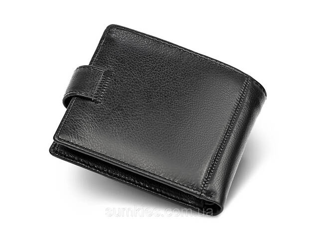 Класичне чоловіче портмоне з натуральної шкіри ST Leather ST102 Чорний - Фото 2