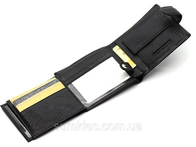 Класичне чоловіче портмоне з натуральної шкіри ST Leather ST102 Чорний - Фото 6