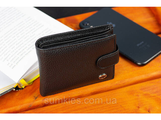 Класичне чоловіче портмоне з натуральної шкіри ST Leather ST102 Чорний - Фото 10