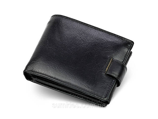 Класичне чоловіче портмоне з натуральної шкіри ST Leather В102 Чорний - Фото 3