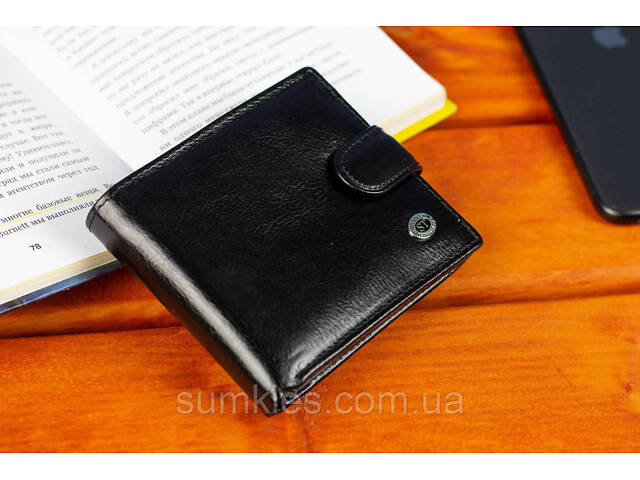 Класичне чоловіче портмоне з натуральної шкіри ST Leather В102 Чорний - Фото 4