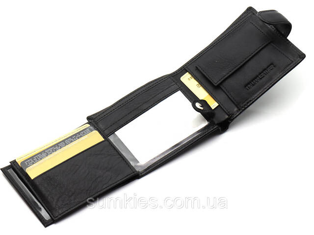 Класичне чоловіче портмоне з натуральної шкіри ST Leather В102 Чорний - Фото 6