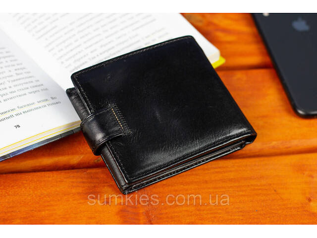 Класичне чоловіче портмоне з натуральної шкіри ST Leather В102 Чорний - Фото 7