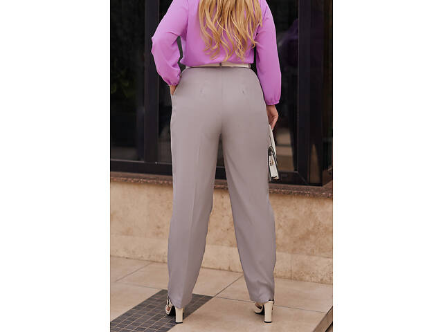 Класичні укорочені штани 'Prime' оптом | Батал 56, Сірий - Фото 3