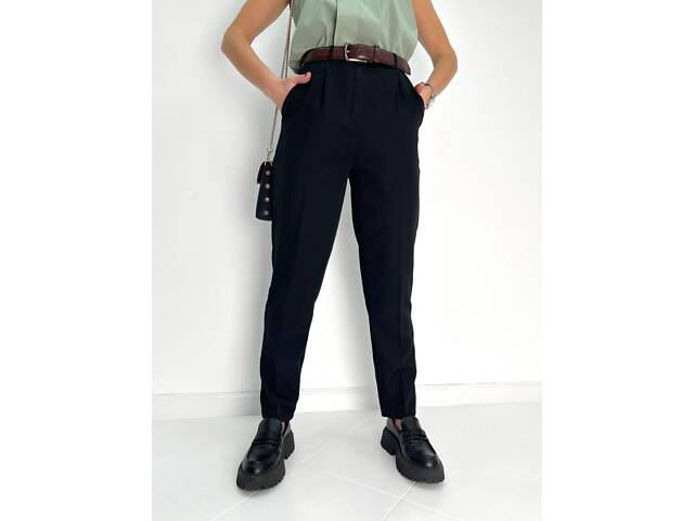 Класичні укорочені штани 'Prime' оптом | Батал 56, Чорний - Фото 1