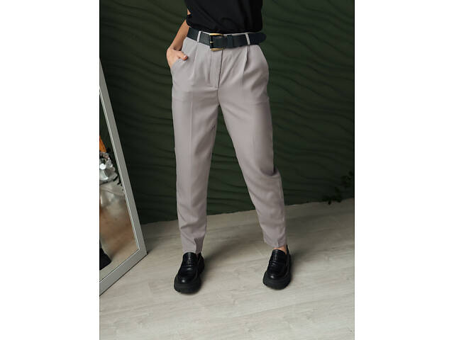 Класичні укорочені штани 'Prime' оптом | Батал 56, Сірий - Фото 2