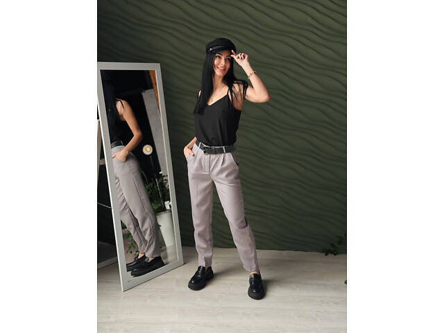 Класичні укорочені штани 'Prime' оптом | Батал 56, Сірий - Фото 6