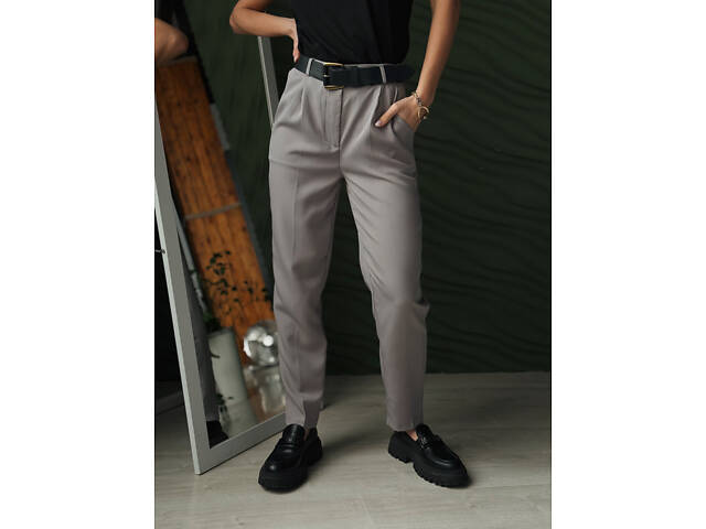 Класичні укорочені штани 'Prime' оптом | Батал 56, Сірий - Фото 4