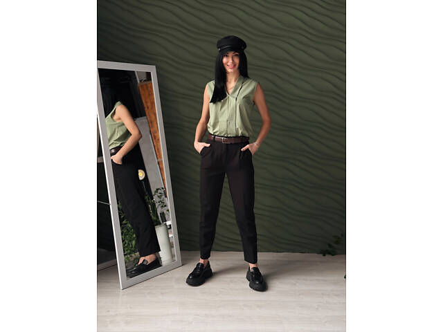 Класичні укорочені штани 'Prime' оптом | Батал 56, Чорний - Фото 6