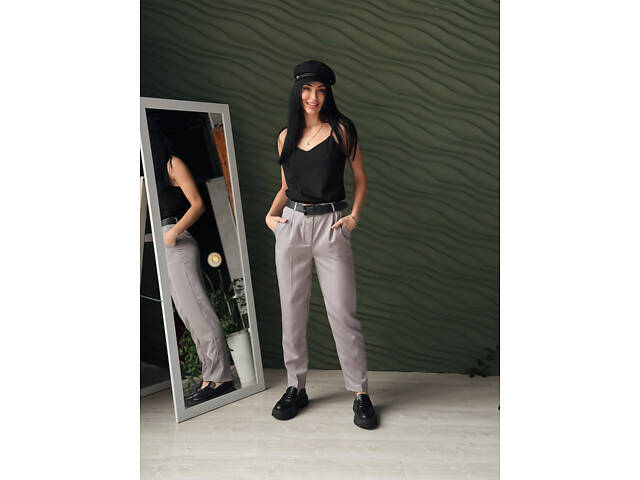 Класичні укорочені штани 'Prime' оптом | Батал 56, Сірий - Фото 5