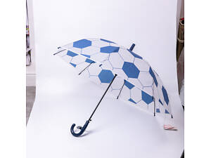 Классический детский зонт-трость полуавтомат из полиэстера 8 спиц диаметр 82 см Синий HP-23-9BL