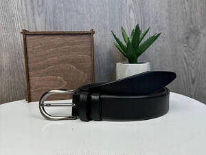 Класичний жіночий ремінь шкіряний чорний