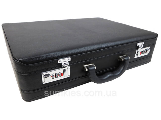 Класичний кейс, тренер з екошкіри Portfolio чорний - Фото 2