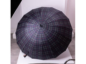 Классический зонт-трость полуавтомат из полиэстера 16 спиц диаметр 117 см Синий HP-23-4BL