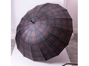 Классический зонт-трость полуавтомат из полиэстера 16 спиц диаметр 117 см Серый HP-23-4G