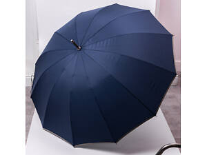 Классический зонт-трость с чехлом полуавтомат из полиэстера прочный надежный 12 спиц диаметр 120 см Серый HP-23-16G