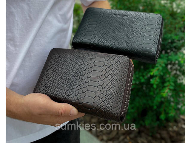 Клатч на дві блискавки з фактурною натуральною шкірою MC-086-5902С - Фото 1