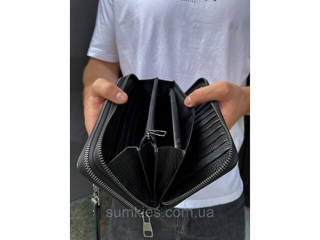 Клатч на дві блискавки з фактурною натуральною шкірою MC-086-5902С - Фото 10