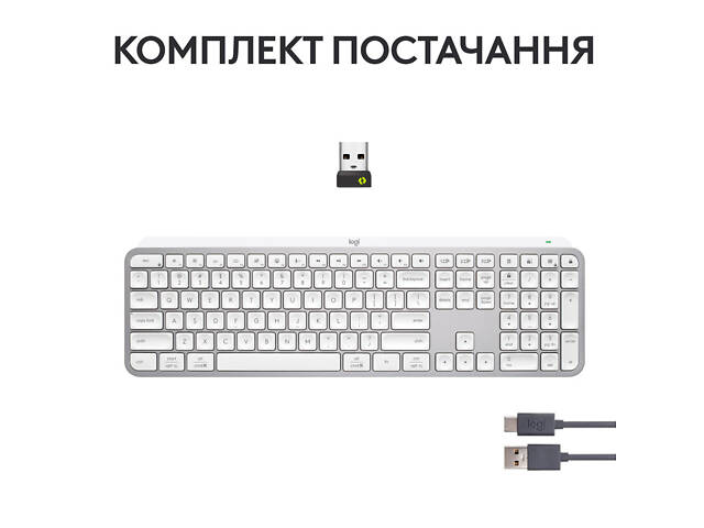 Клавиатура Logitech MX Keys S Wireless UA Pale Grey (920-011588) - Фото 9