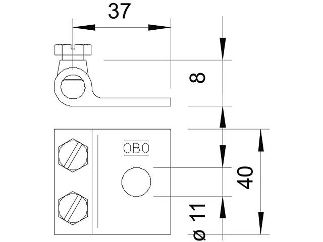 Клемний наконечник для провідника ø8мм чавун оцинкований [5325307] OBO bettermann - Фото 2