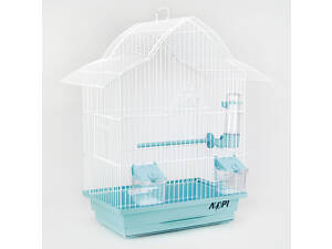Клетка для попугая Мальва 330х230х450мм окрашена голубая