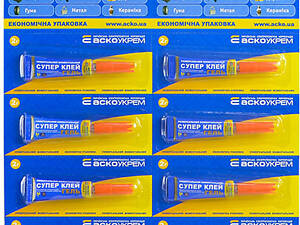 Клей-гель (лист) 2штx6шт - 2г, Аско [A.HG-12-2] Супер Клей Гель (лист) 2штx6шт - 2г