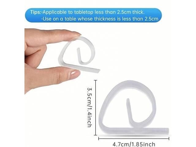 Кліпси для скатертини настільні білі (4шт./уп.), затискачі для скатертини - Фото 2