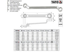 Ключ накидной изогнутый YATO CrV М=10х11 l=200 мм YT-0385