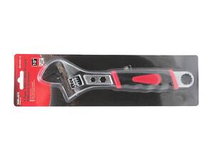 Ключ разводной с прорезиненной рукояткой и профильными отверстиями в корпусе под гайки (6гр.-8, 9мм;