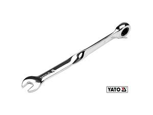 Ключ ріжково-накидний кручений 90° з тріщіткою М= 9 x 153 мм, HRC 40-45, Cr-V, YT-01871