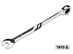 Ключ ріжково-накидний кручений 90° з тріщіткою М= 9 x 153 мм, HRC 40-45, Cr-V, YT-01871