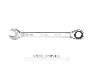 Ключ ріжково - накидний з тріщаткою VOREL Cr-V, М 17 мм [10/50]