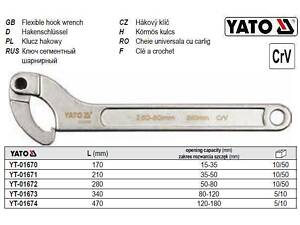 Ключ сегментный шарнирный M=50-80 мм L=280 мм YATO YT-01672