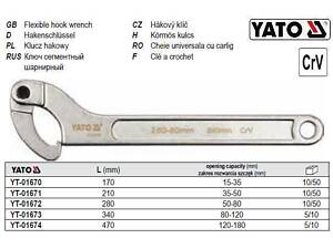Ключ сегментный шарнирный YATO M=120-180 мм L=470 мм YT-01674