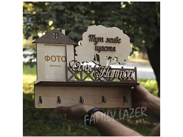 Ключница настенная, Настенная ключница из дерева, Ключница 18 - Фото 2